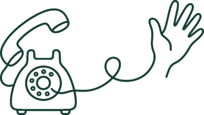 Teléfono conectado a una mano que saluda